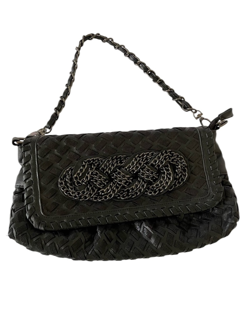 Woven Leather Chain Clutch Shoulder Bag | Bottega Inspired | Quiet Luxury